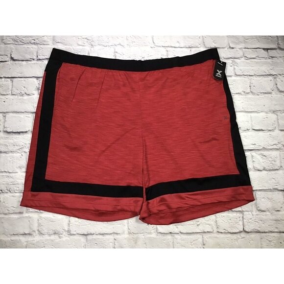 Xersion Mens Big and Tall 5XL Red Black Basketball Athletic Quick-Dri Shorts - Picture 1 of 3